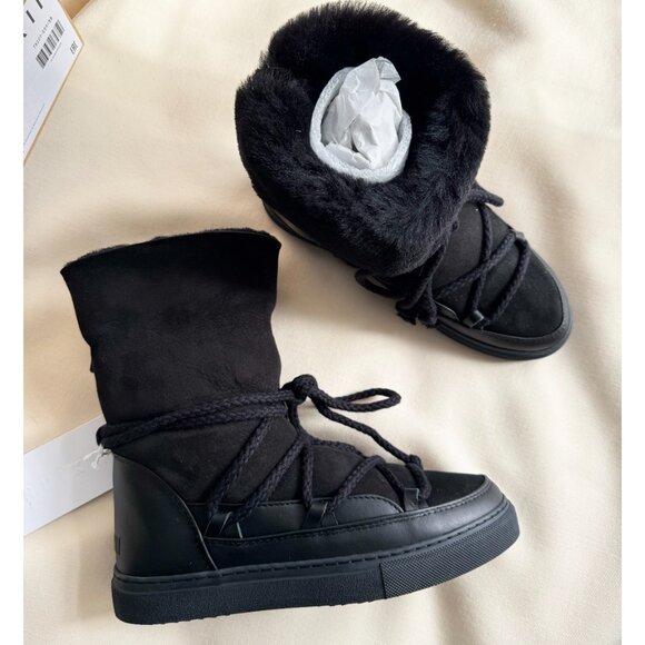 Inuikii Black Leather and Suede Boots, size 39 (fits like a 8/8.5). - Picture 6 of 10